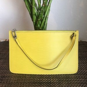 Louis Vuitton Neverfull Yellow Epi Pouch Clutch
